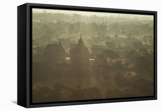 Morning view of the temples of Bagan, Myanmar.-Michele Niles-Framed Premier Image Canvas