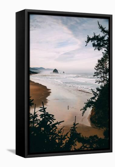 Morning Walk at Cannon Beach, Peaceful Oregon Coast-Vincent James-Framed Premier Image Canvas