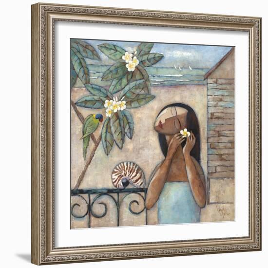 Morning with the Lorikeets-Wendy Wooden-Framed Giclee Print