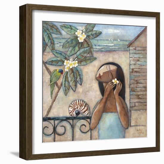 Morning with the Lorikeets-Wendy Wooden-Framed Giclee Print