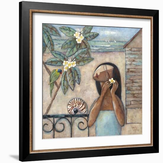 Morning with the Lorikeets-Wendy Wooden-Framed Giclee Print