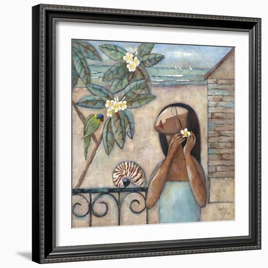 Morning with the Lorikeets-Wendy Wooden-Framed Giclee Print