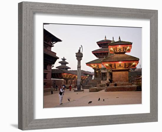 Morning Worship, Durbar Square, Unesco World Heritage Site, Patan, Kathmandu, Nepal-Don Smith-Framed Photographic Print