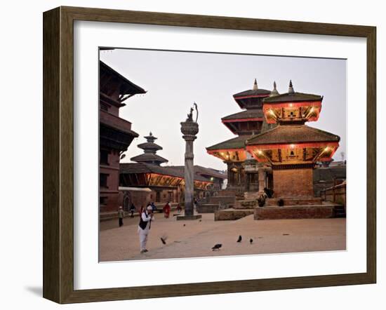 Morning Worship, Durbar Square, Unesco World Heritage Site, Patan, Kathmandu, Nepal-Don Smith-Framed Photographic Print