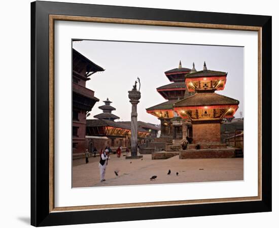 Morning Worship, Durbar Square, Unesco World Heritage Site, Patan, Kathmandu, Nepal-Don Smith-Framed Photographic Print