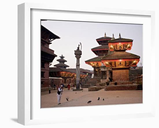 Morning Worship, Durbar Square, Unesco World Heritage Site, Patan, Kathmandu, Nepal-Don Smith-Framed Photographic Print