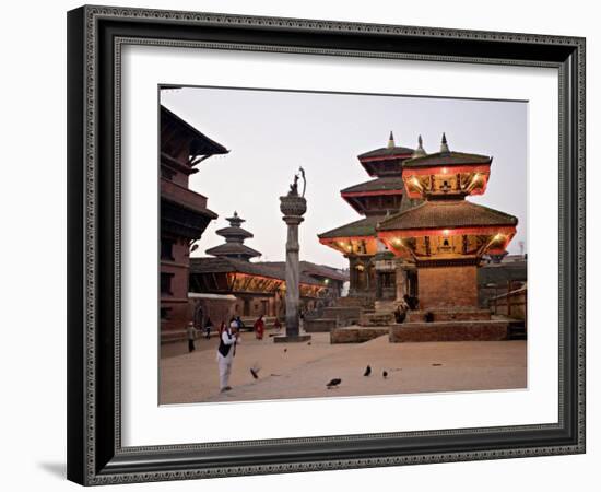 Morning Worship, Durbar Square, Unesco World Heritage Site, Patan, Kathmandu, Nepal-Don Smith-Framed Photographic Print