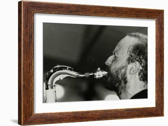 Mornington Lockett Playing Tenor Saxophone at the Fairway, Welwyn Garden City, Hertfordshire, 1992-Denis Williams-Framed Photographic Print