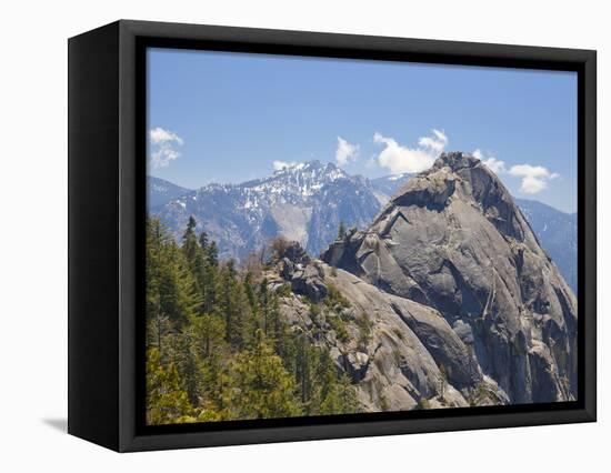 Moro Rock and the High Mountains of the Sierra Nevada, Sequoia National Park, California, USA-Neale Clarke-Framed Premier Image Canvas