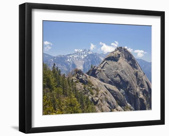 Moro Rock and the High Mountains of the Sierra Nevada, Sequoia National Park, California, USA-Neale Clarke-Framed Photographic Print