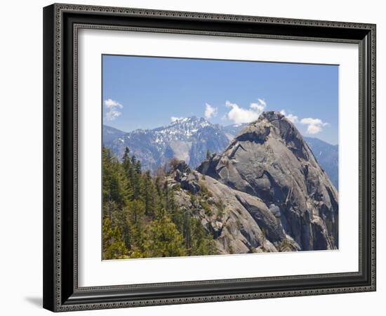 Moro Rock and the High Mountains of the Sierra Nevada, Sequoia National Park, California, USA-Neale Clarke-Framed Photographic Print