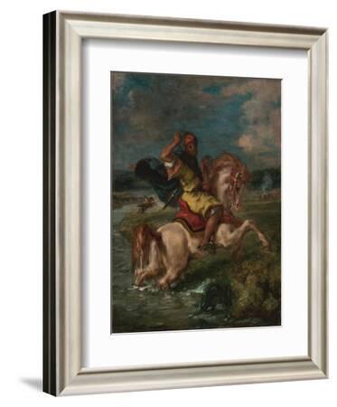 Eugène Delacroix, Moroccan Horseman Crossing a Ford (1850)