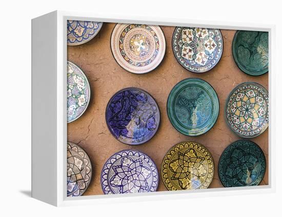 Moroccan Plates, Ensemble Artisanat, Ouarzazate, South of the High Atlas, Morocco-Walter Bibikow-Framed Premier Image Canvas