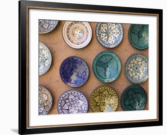 Moroccan Plates, Ensemble Artisanat, Ouarzazate, South of the High Atlas, Morocco-Walter Bibikow-Framed Photographic Print