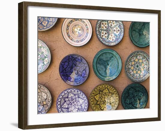 Moroccan Plates, Ensemble Artisanat, Ouarzazate, South of the High Atlas, Morocco-Walter Bibikow-Framed Photographic Print