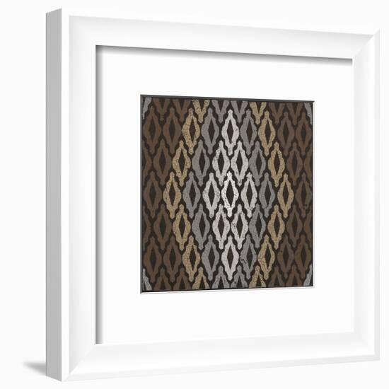 Moroccan Tile with Diamond (Neutrals)-Susan Clickner-Framed Giclee Print