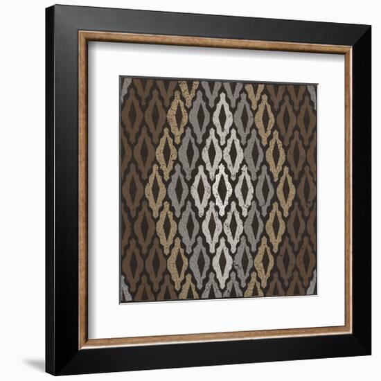 Moroccan Tile with Diamond (Neutrals)-Susan Clickner-Framed Giclee Print