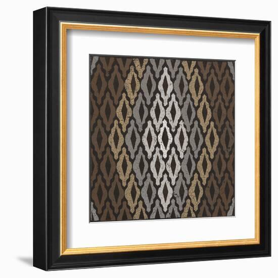 Moroccan Tile with Diamond (Neutrals)-Susan Clickner-Framed Giclee Print