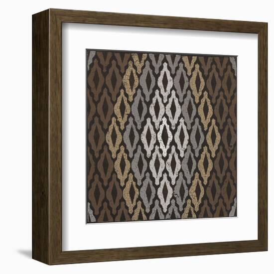 Moroccan Tile with Diamond (Neutrals)-Susan Clickner-Framed Giclee Print