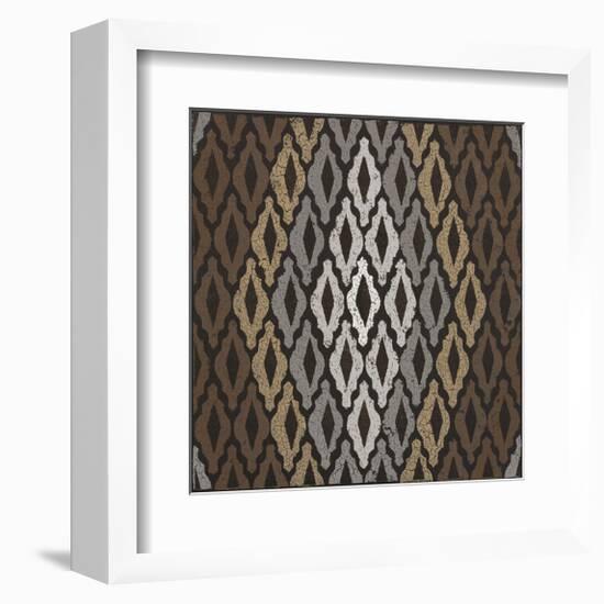 Moroccan Tile with Diamond (Neutrals)-Susan Clickner-Framed Giclee Print