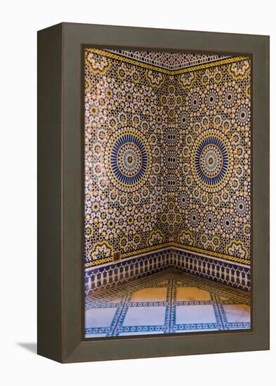 Morocco, Agdz, the Kasbah of Telouet, Zelij Moroccan Tile Work-Emily Wilson-Framed Premier Image Canvas