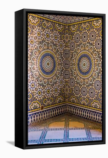 Morocco, Agdz, the Kasbah of Telouet, Zelij Moroccan Tile Work-Emily Wilson-Framed Premier Image Canvas