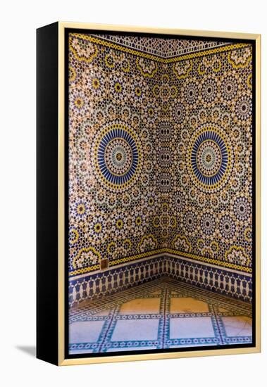 Morocco, Agdz, the Kasbah of Telouet, Zelij Moroccan Tile Work-Emily Wilson-Framed Premier Image Canvas