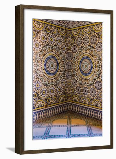 Morocco, Agdz, the Kasbah of Telouet, Zelij Moroccan Tile Work-Emily Wilson-Framed Photographic Print