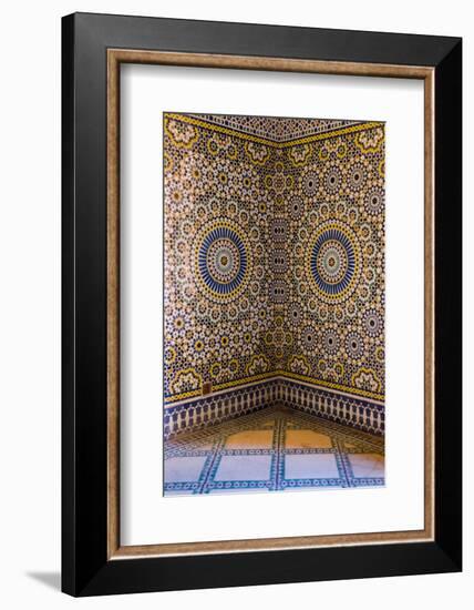 Morocco, Agdz, the Kasbah of Telouet, Zelij Moroccan Tile Work-Emily Wilson-Framed Photographic Print