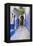 Morocco, Chaouen. Narrow Street Lined with Blue Buildings-Emily Wilson-Framed Premier Image Canvas