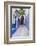 Morocco, Chaouen. Narrow Street Lined with Blue Buildings-Emily Wilson-Framed Photographic Print