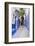 Morocco, Chaouen. Narrow Street Lined with Blue Buildings-Emily Wilson-Framed Photographic Print