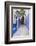 Morocco, Chaouen. Narrow Street Lined with Blue Buildings-Emily Wilson-Framed Photographic Print