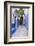 Morocco, Chaouen. Narrow Street Lined with Blue Buildings-Emily Wilson-Framed Photographic Print