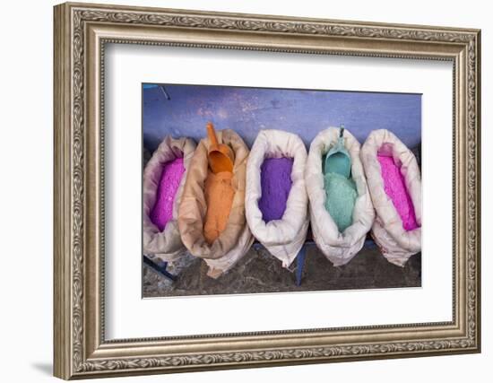 Morocco, Chechaouen, Powders or Dyes on Historical Village Street-Emily Wilson-Framed Photographic Print