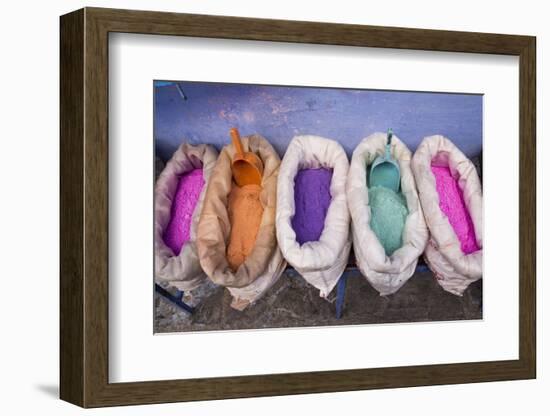 Morocco, Chechaouen, Powders or Dyes on Historical Village Street-Emily Wilson-Framed Photographic Print