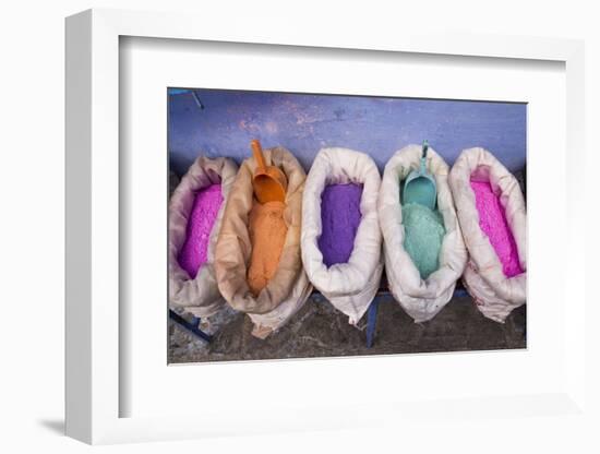 Morocco, Chechaouen, Powders or Dyes on Historical Village Street-Emily Wilson-Framed Photographic Print