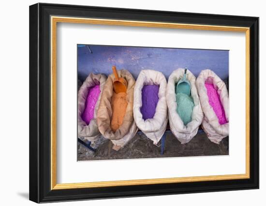 Morocco, Chechaouen, Powders or Dyes on Historical Village Street-Emily Wilson-Framed Photographic Print