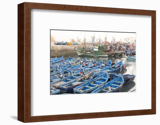 Morocco, Essaouira. Fishing Boats in Essaouira Harbor-Emily Wilson-Framed Photographic Print