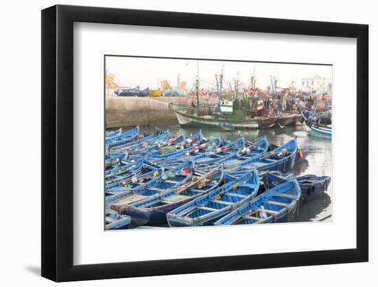 Morocco, Essaouira. Fishing Boats in Essaouira Harbor-Emily Wilson-Framed Photographic Print