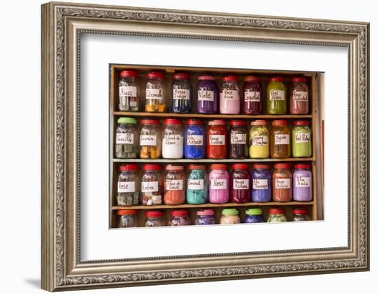 Morocco, Essaouira. Jars of Powdered Dye Arranged in a Colorful Array-Emily Wilson-Framed Photographic Print