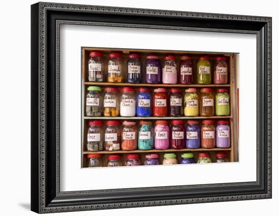 Morocco, Essaouira. Jars of Powdered Dye Arranged in a Colorful Array-Emily Wilson-Framed Photographic Print
