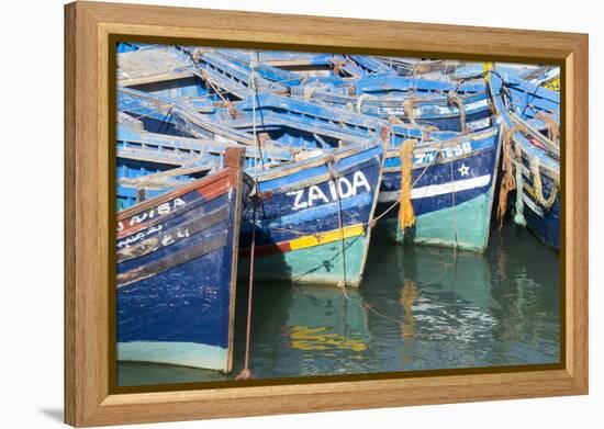 Morocco, Essaouira, Small Boats Tied in Harbor-Emily Wilson-Framed Premier Image Canvas