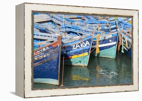 Morocco, Essaouira, Small Boats Tied in Harbor-Emily Wilson-Framed Premier Image Canvas