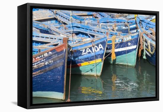 Morocco, Essaouira, Small Boats Tied in Harbor-Emily Wilson-Framed Premier Image Canvas