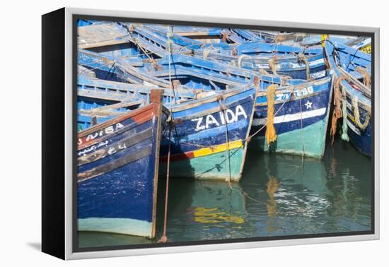 Morocco, Essaouira, Small Boats Tied in Harbor-Emily Wilson-Framed Premier Image Canvas