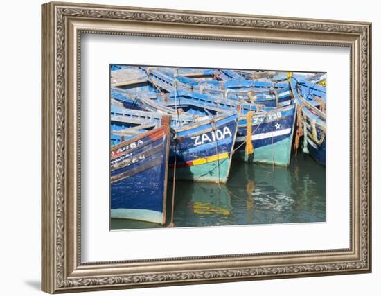 Morocco, Essaouira, Small Boats Tied in Harbor-Emily Wilson-Framed Photographic Print