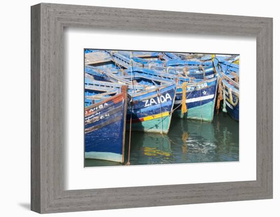 Morocco, Essaouira, Small Boats Tied in Harbor-Emily Wilson-Framed Photographic Print