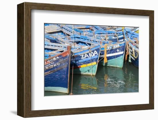 Morocco, Essaouira, Small Boats Tied in Harbor-Emily Wilson-Framed Photographic Print