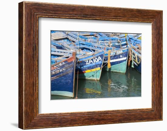 Morocco, Essaouira, Small Boats Tied in Harbor-Emily Wilson-Framed Photographic Print